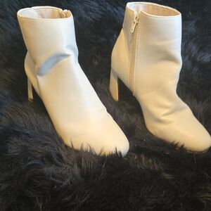 Elegant Cream Ankle Boots